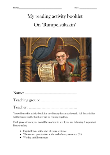 Literacy booklet- Rumpelstiltskin