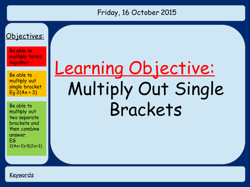 Multiplying out single brackets