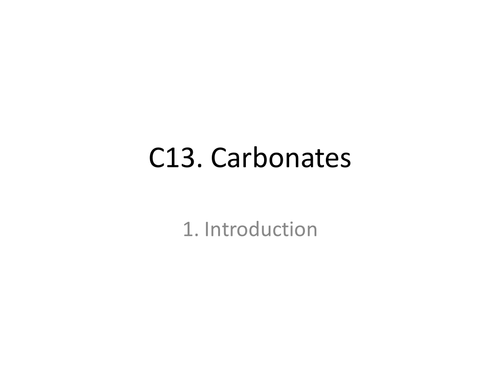 Non-metals: carbonates
