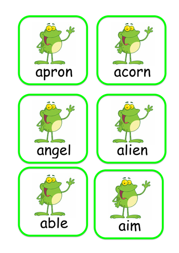 Friendly Frog 'ai' spelling flashcards/lilypads