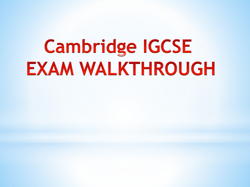 IGCSE Paper 2 Exam walkthrough