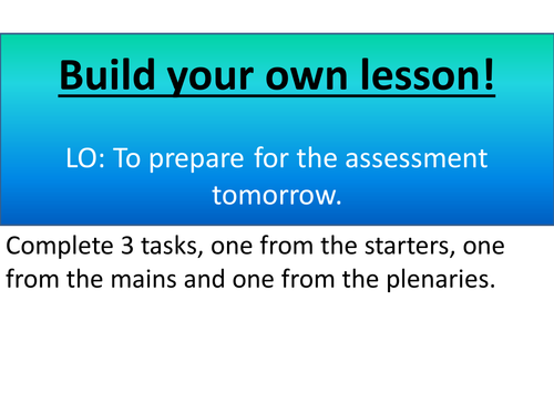 Build you own lesson revision