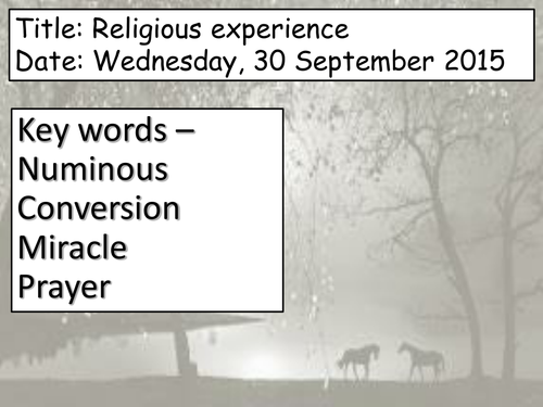 Religious Experience- Belief in God Unit