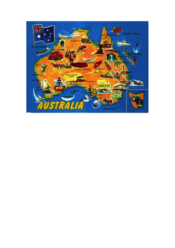 illustrated map of Australia