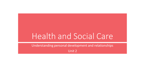 GCSE Health and Social Care - Unit 1 - Understanding Personal ...