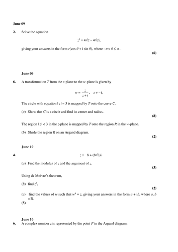 FP2 Edexcel grouped exam questions