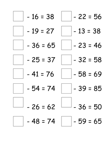 Missing Numbers - Box problems Yr3
