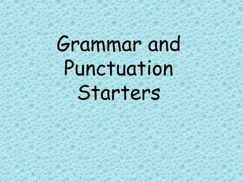 Y2 Punctuation and Grammar Starters for IWB
