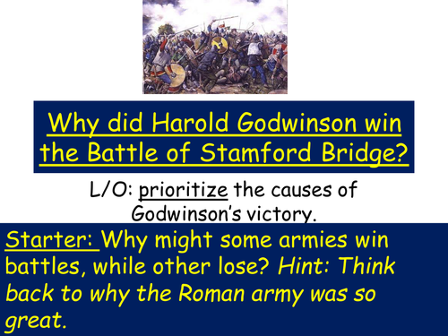 Why did  Godwinson win the Battle of Stamford Bridge