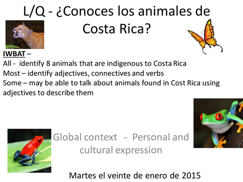 Los animales de Cosa Rica