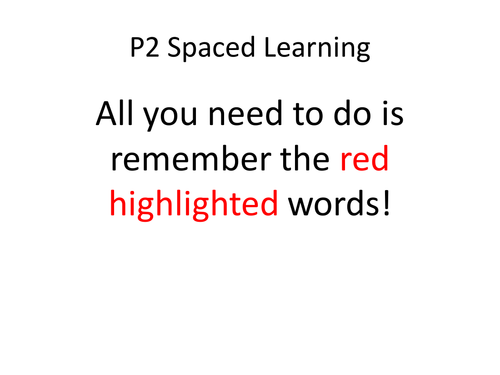 Edexcel P2 2015 Spaced Learning Revison Activity