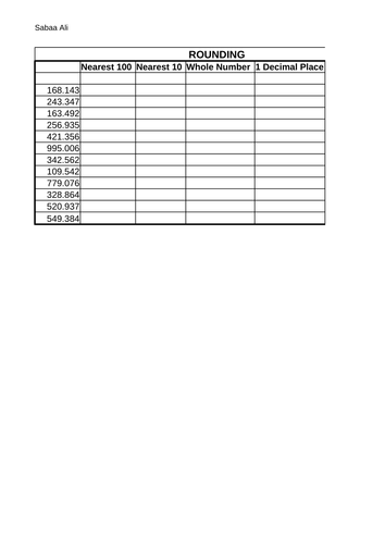 Rounding Practice