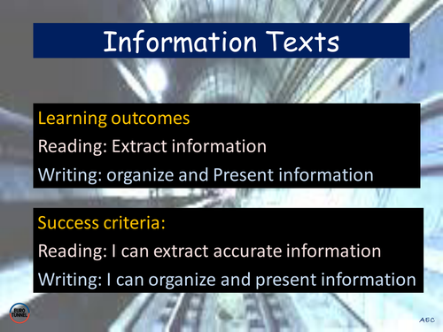 Literacy - Information Texts