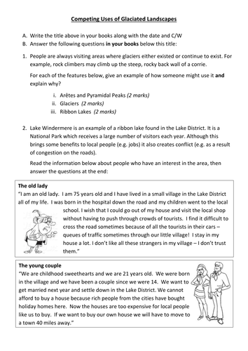 Conflict and Competing uses of Glaciated Landscapes - Lake District