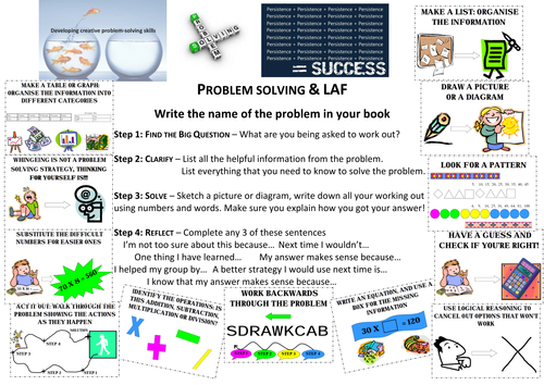 A3 Place mat Year 6-7  & Problem Solving