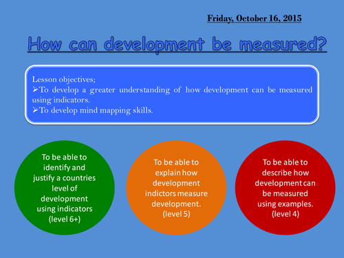 Lesson 3- How can development be measured?