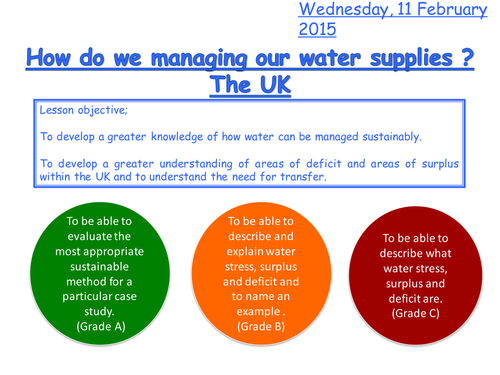 How can UK water supplies be managed?