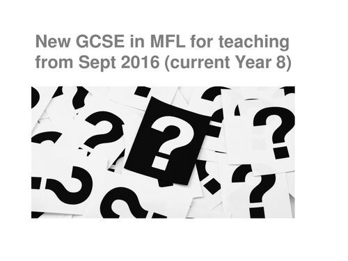 New GCSEs in MFL from 2016