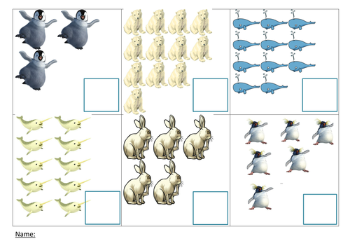 counting arctic animals math table