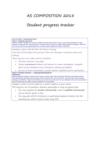 A Level Composition Tracker Booklet EDEXCEL