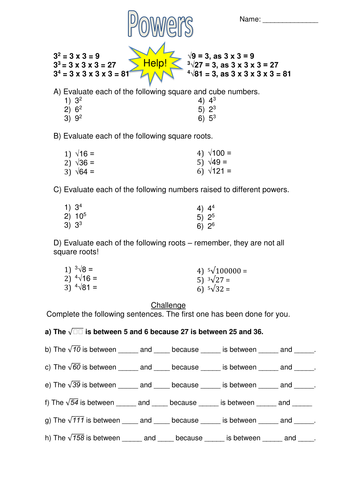 square cube numbers multilink investigation teaching resources