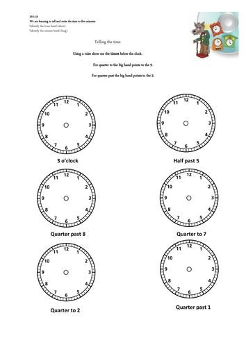 time worksheets and planning for year 2 teaching resources