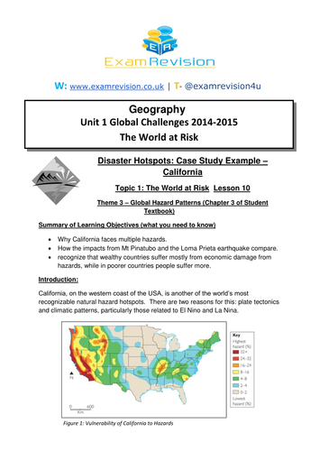 Geography AS-Level Edexcel Disaster Hotspots – California