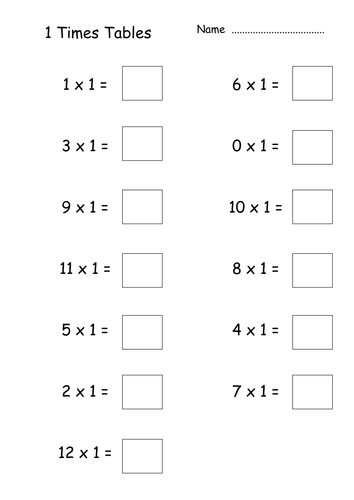 Times Tables 1 -12 | Teaching Resources