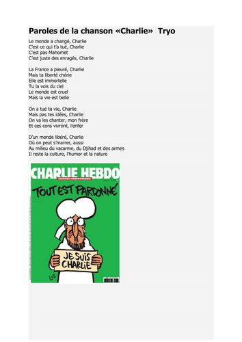 Chanson De Tryo Qui Rend Hommage Aux Victimes De Charlie