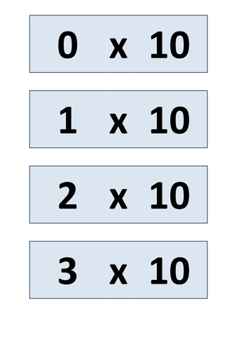 6, 10 times table games and activities