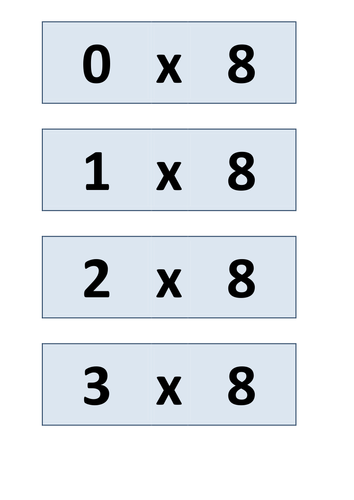 6, 8 times table games and acitvities