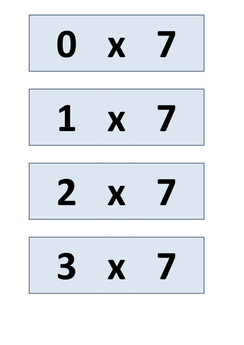 6, 7 times table games and activities
