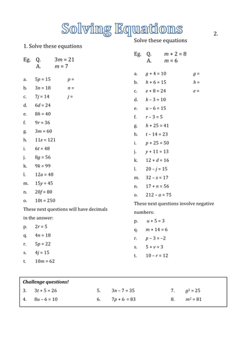 Solve 1-step equations