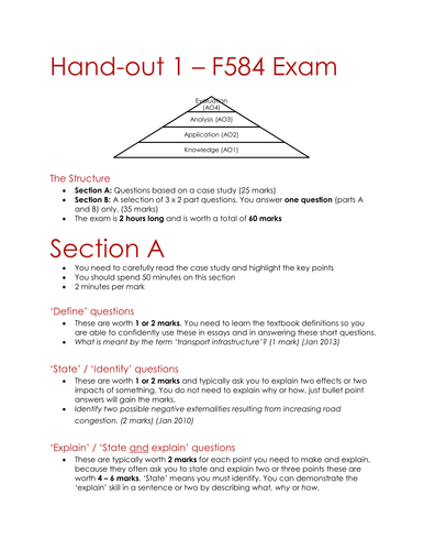 OCR A Level Economics F584 Transport Revision Notes