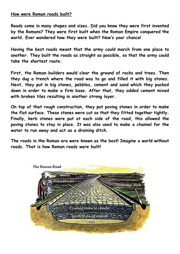 Roman explanation text (With comprehension questions)