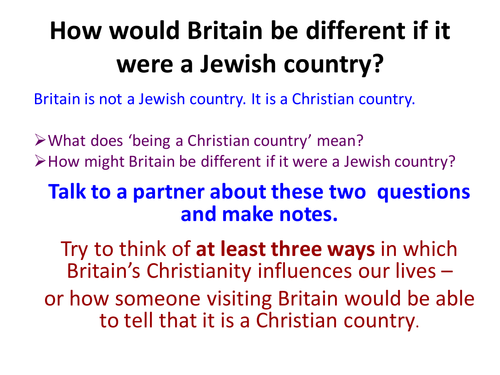 Britain - a Christian country. And what if it were Jewish?