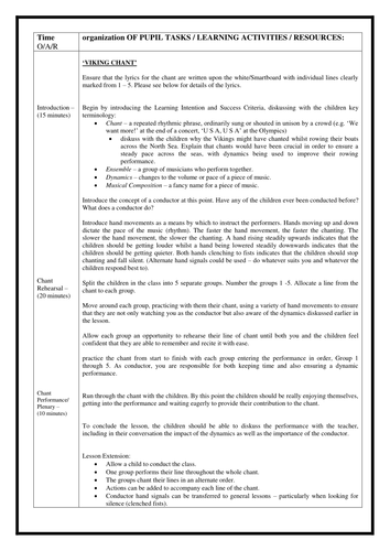 Simple Music Lesson - Viking Chant - KS2