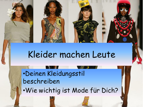 Wie wichtig ist Mode für Dich? | Teaching Resources