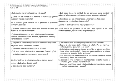 LA RIQUEZA Y LA POBREZA oral Y13