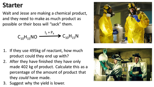 Breaking Bad percentage yield investigation