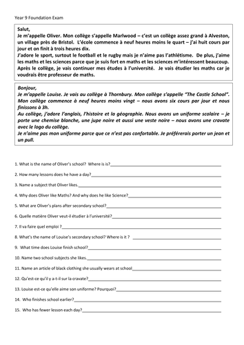 Year 9 School Reading