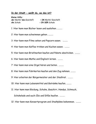 In Town - Thinking Skills x2