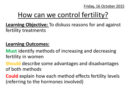 How can we control fertility?