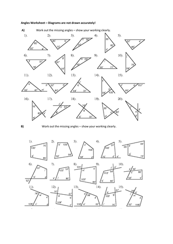 Angles In Triangles And Quadrilaterals By Uk Teaching Resources Tes 0842