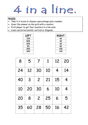4 in a Line - Mental Percentages