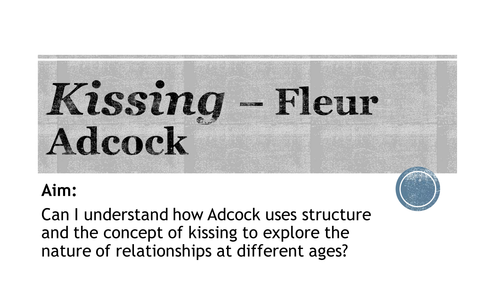 Kissing by Fleur Adcock