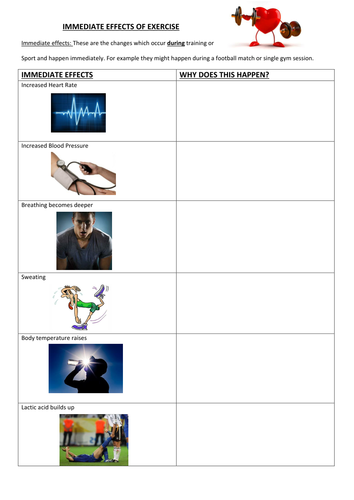 Immediate effects of exercise