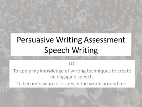 Persuasive speech writing
