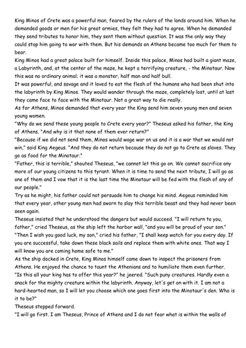 Myths and Legends week 3