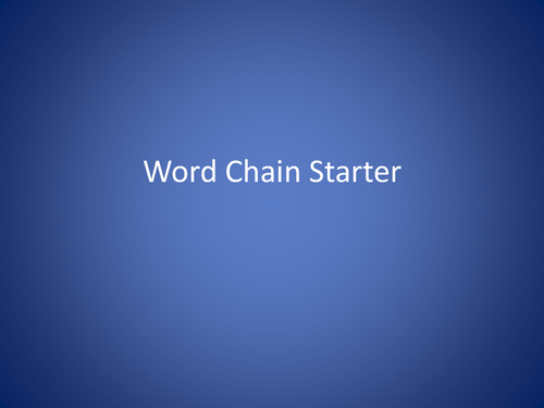 Word Chain Starter